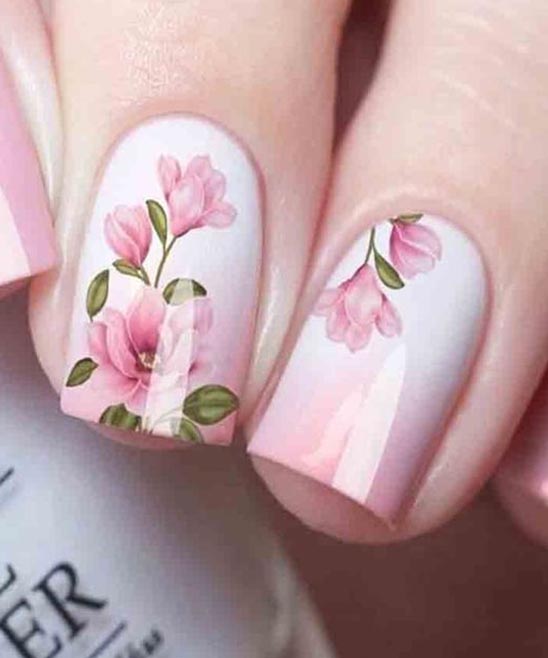 White Flower Nail Design