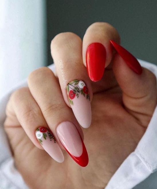 White French Christmas Nails