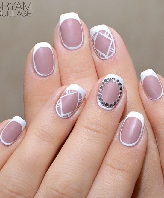 White French Tip Christmas Nails