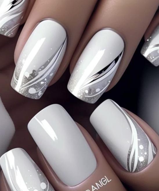 White Holographic Chrome Nails