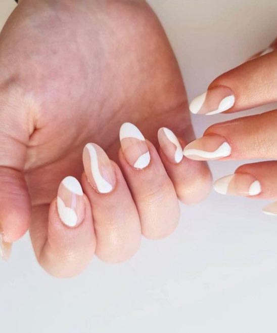 White Nails With Colored Outline
