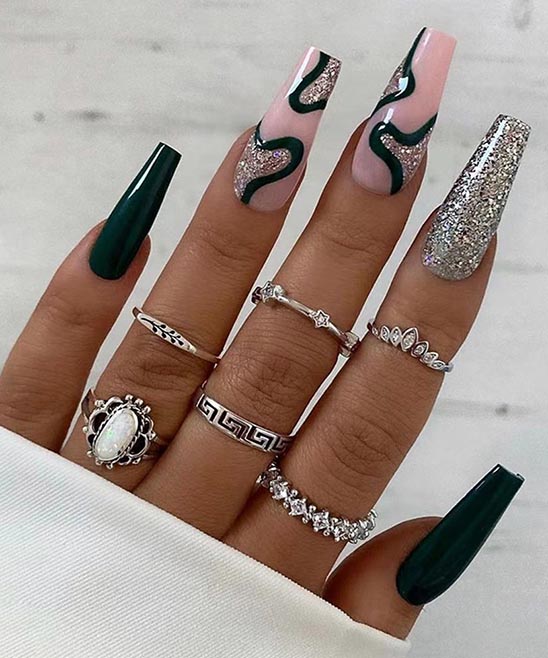 White Nails With Rhinestones