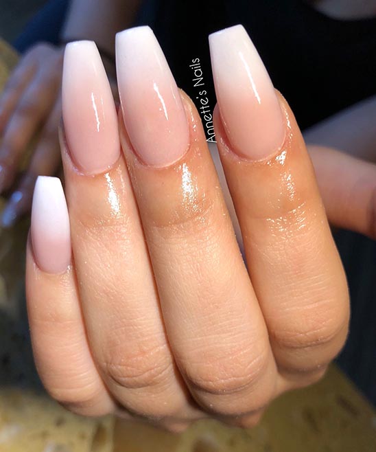 White Ombre Dip Nails