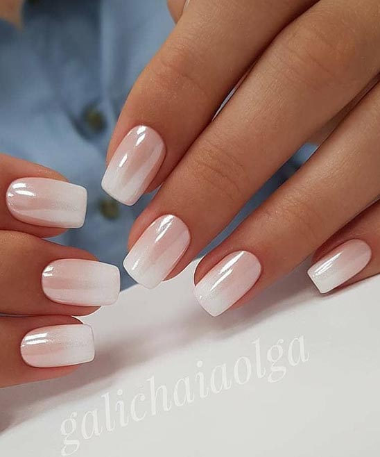 White Ombre Nails With Glitter