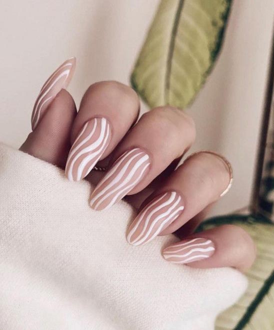White Outline French Nails