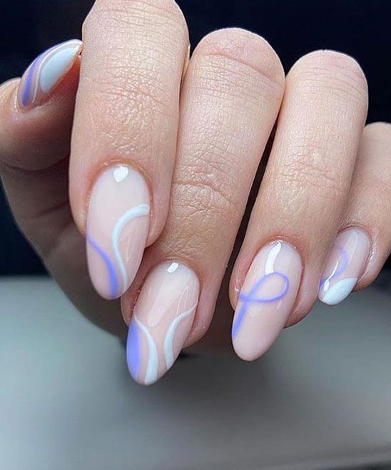 White Oval Nails