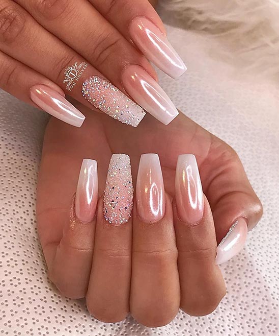 White Pink Ombre Nails