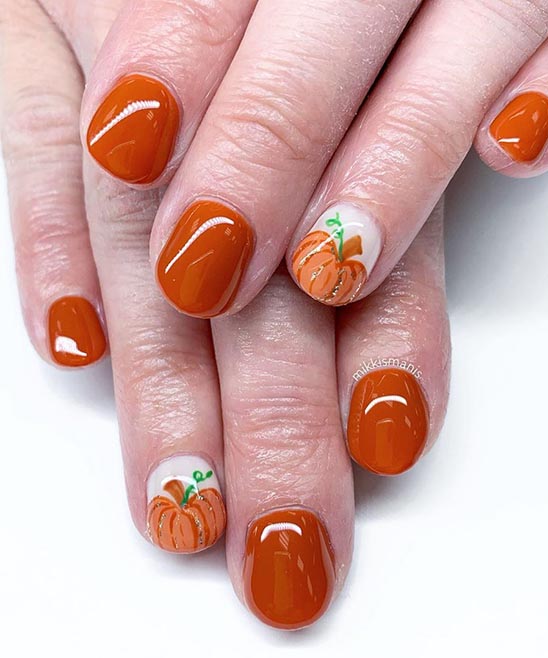 White Pumpkin Nail Art
