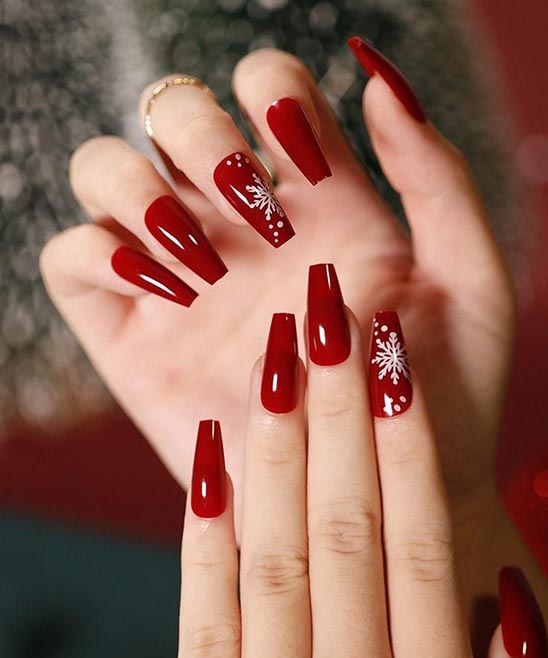 White Valentines Day Nails