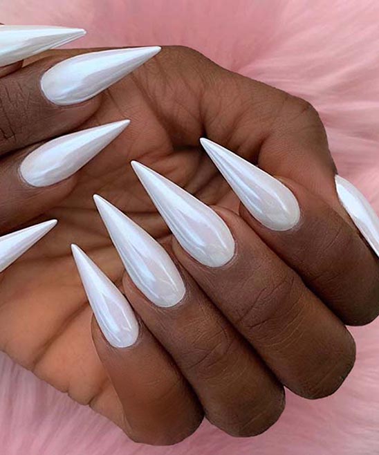 White With Chrome Nails