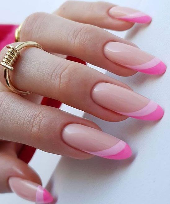 White and Pink French Tip Nails