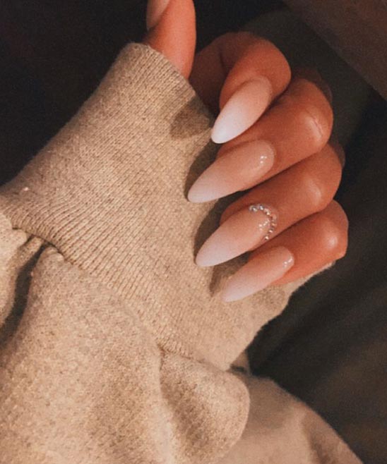 White and Silver Ombre Nails