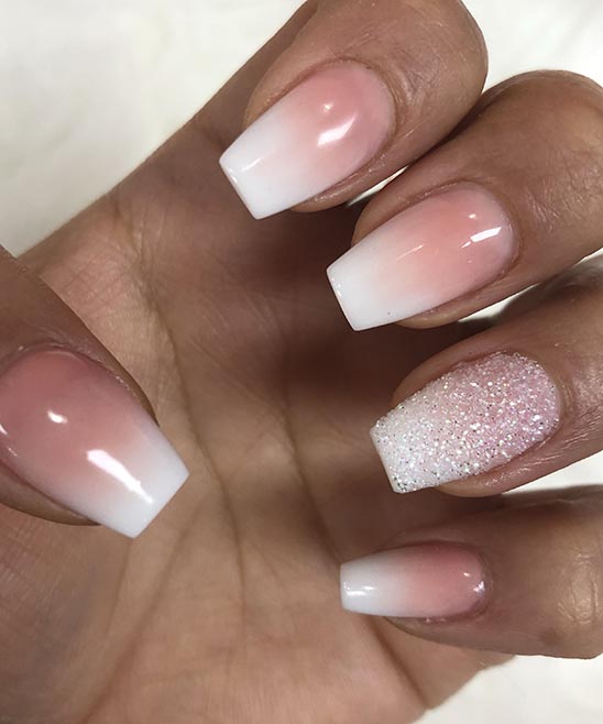 White to Pink Ombre Nails