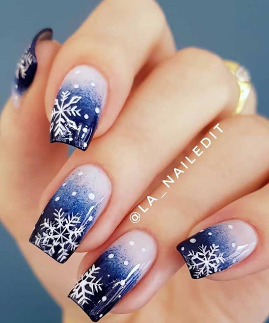 Winter Ice Blue Nails