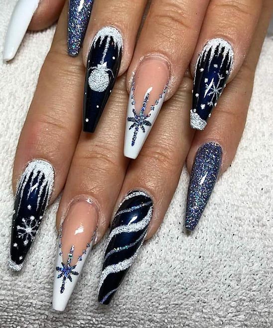 Winter Ombre Coffin Nails