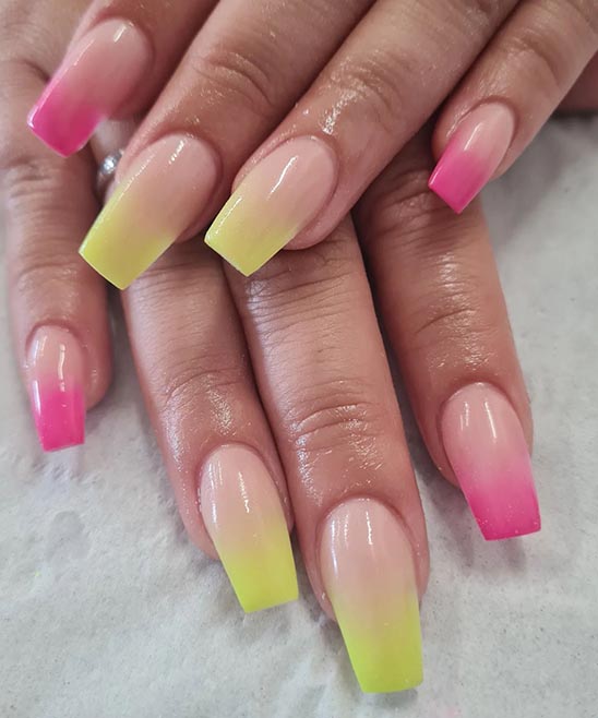 Yellow Almond Acrylic Nails