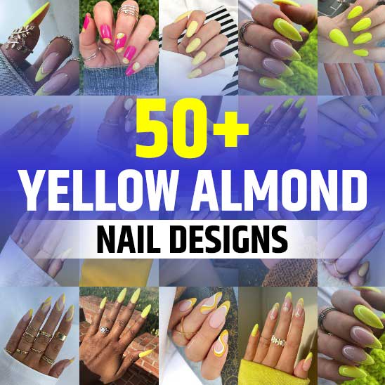 Yellow Almond Nails