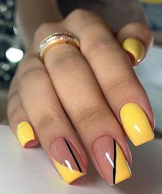 Yellow Almond Nails