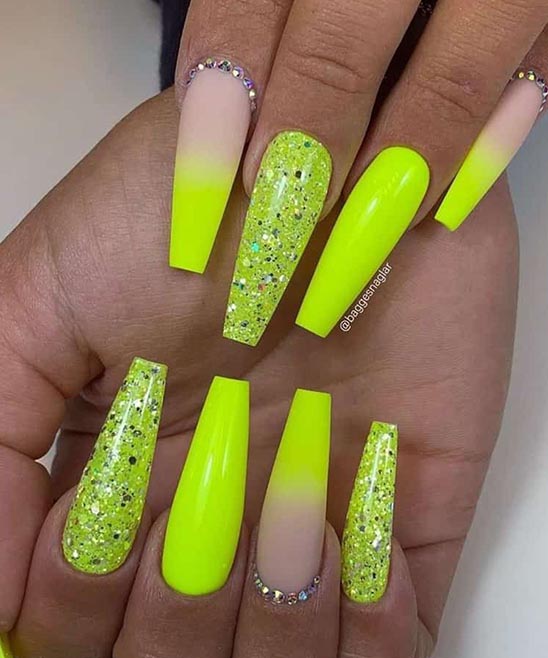 Yellow Design Nails