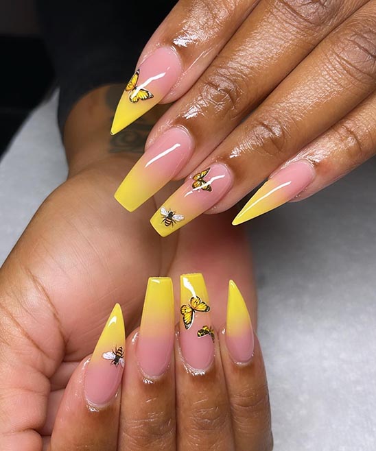 Yellow Flower Nails