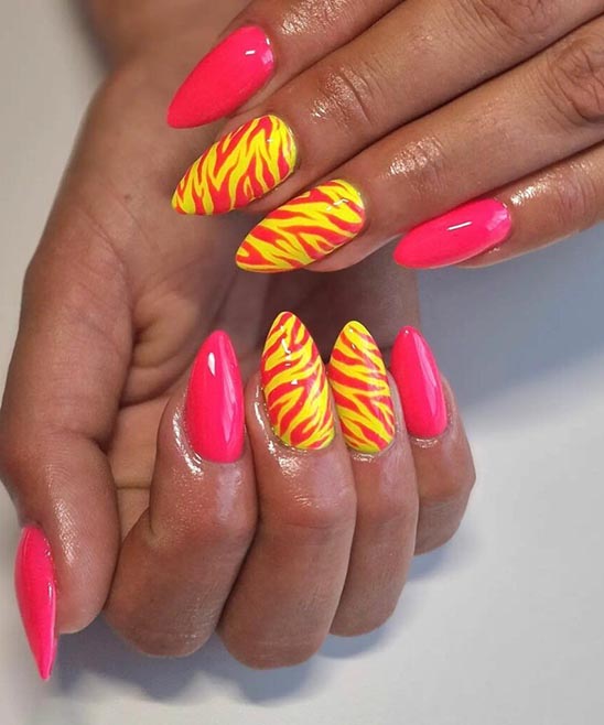 Yellow Nails Almond Shape