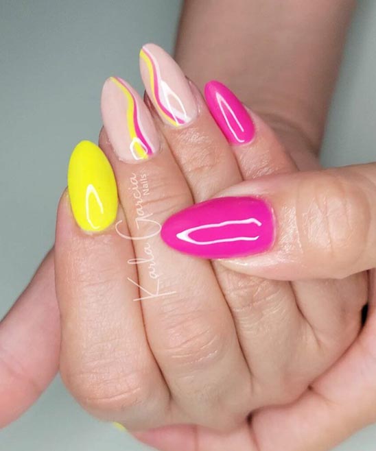 Yellow Ombre Almond Nails