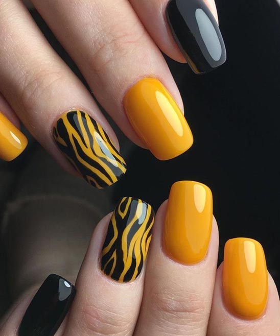 Yellow Orange and Pink Nails