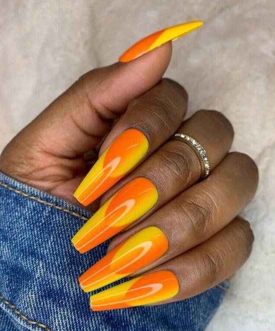 Yellow Orange and Red Nails