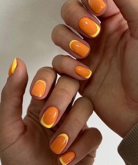 Yellow and Orange Nail Art