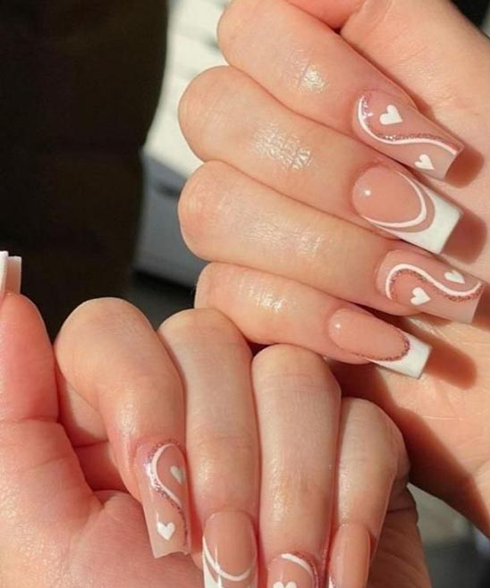 Designs Edgy Black French Tip Coffin Nails