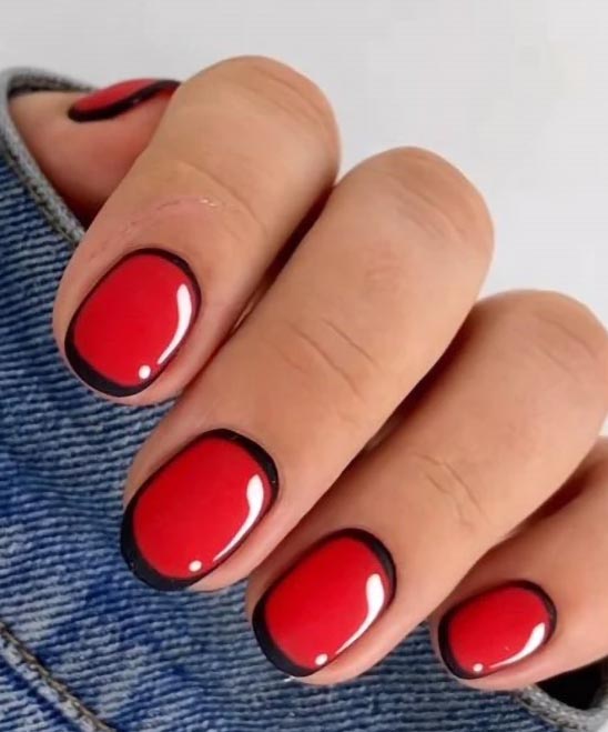 dark red valentines nails