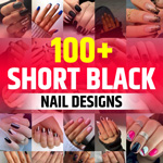 Black Acrylic Nails Short