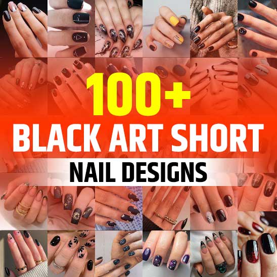 Black Nail Art Short Nails