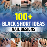 Black Nails Ideas Short