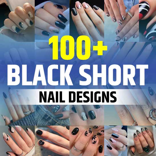 Black Short Nails Design