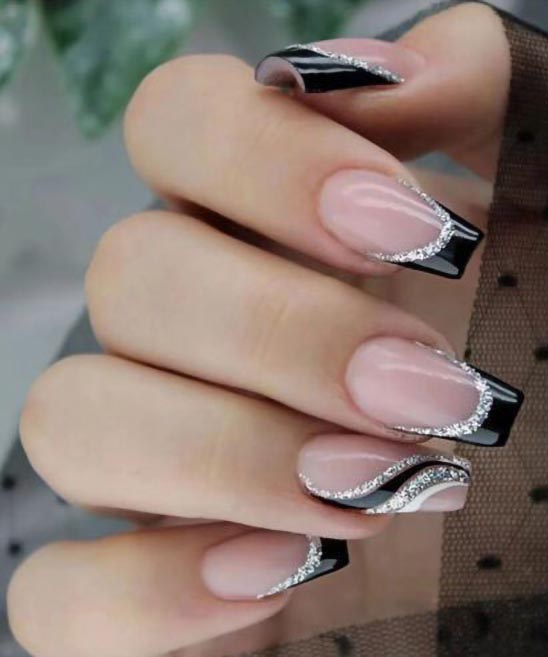 Black and White Checkered Nails