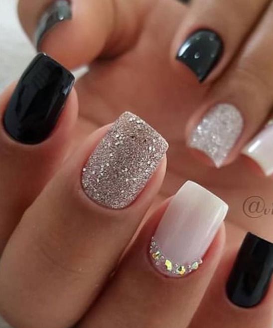 Black and White Nail Art Designs for Short Nails