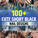 Cute Black Nails Short