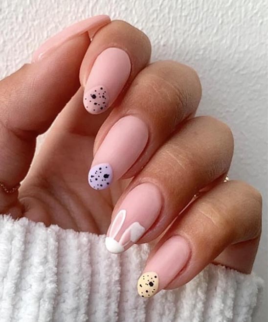 Cute Easter Bunny and Chick Nail Art