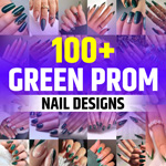 Emerald Green Nails for Prom