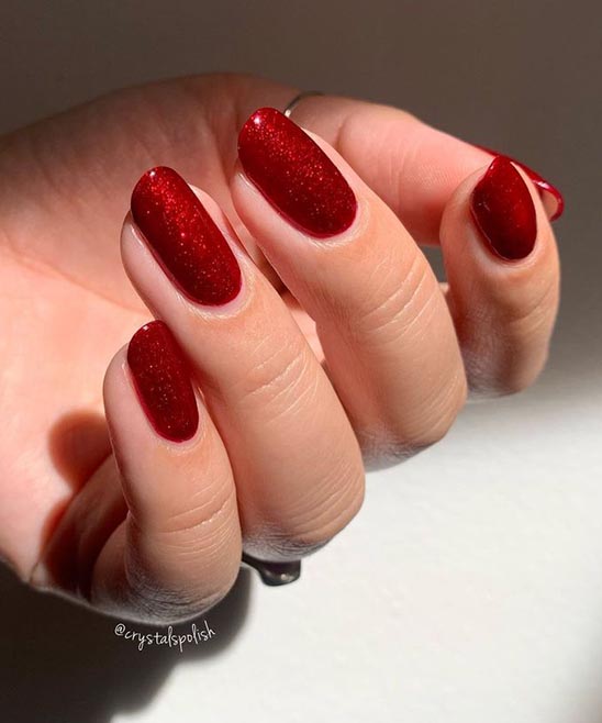 Gold and Red Holiday Nails