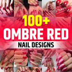 Ombre Nails Red Black
