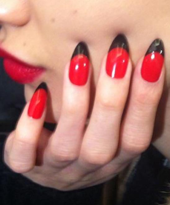 Red and Black Valentine Nails