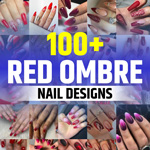 Red and White Ombre Nail Designs
