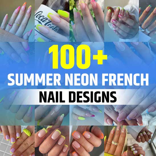 Summer Neon French Nails