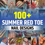 Summer Red Toe Nail Design