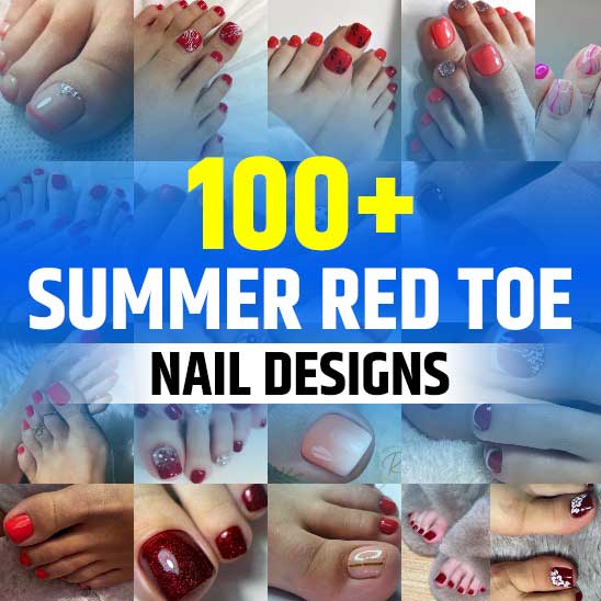 Summer Red Toe Nails