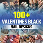 Valentines Day Nails Black