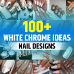 White Chrome Nail Idea
