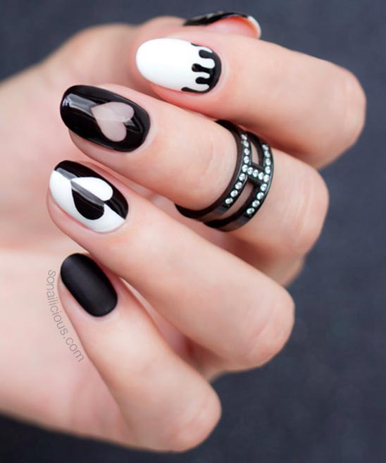 White Nails With Design
